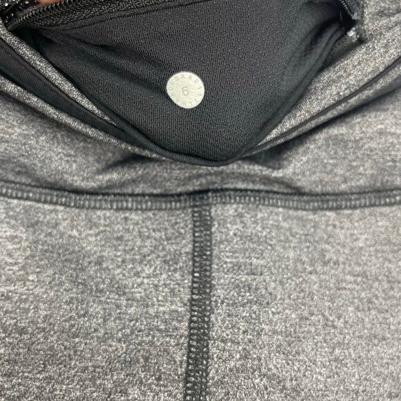 Lululemon Pace Rival Crop 22" Leggings Heathered Black Size 6 - Picture 9 of 10